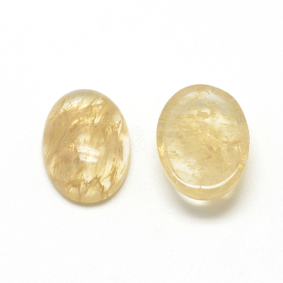 Synthetic Watermelon Stone Glass Cabochons X-G-R415-13x18-39-1