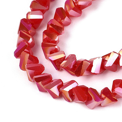 Electroplate Opaque Glass Beads Strands GLAA-N022-4mm-02-1