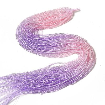Transparent Gradient Color Glass Beads Strands GLAA-H021-01A-08-1