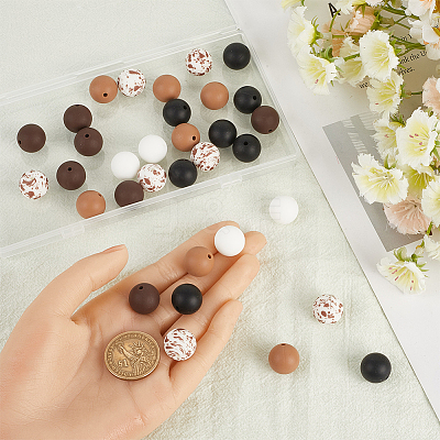 50Pcs 5 Styles Food Grade Eco-Friendly Silicone Beads SIL-SC0002-14-1