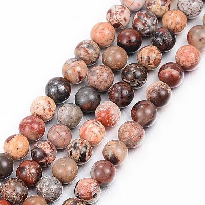 Natural Agate Round Bead Strands G-P070-68-3mm-1