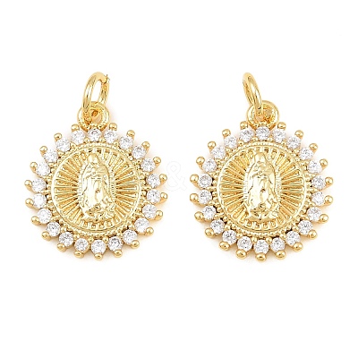 Religion Brass Micro Pave Clear Cubic Zirconia Pendants CU-CBA9482-01G-11-1