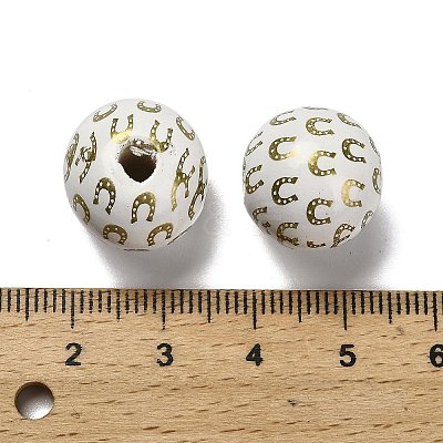 St. Patrick's Day Series Printed Schima Wood European Beads WOOD-V002-01F-1