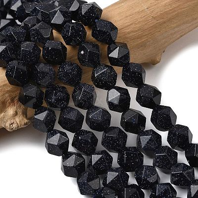 Synthetic Blue Goldstone Beads Strands G-Z119-A24-02-1