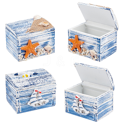 2Pcs 2 Style Wood Box CON-GF0001-07-1