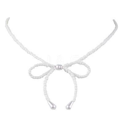 Bowknot 304 Stainless Steel Necklaces NJEW-JN04670-01-1