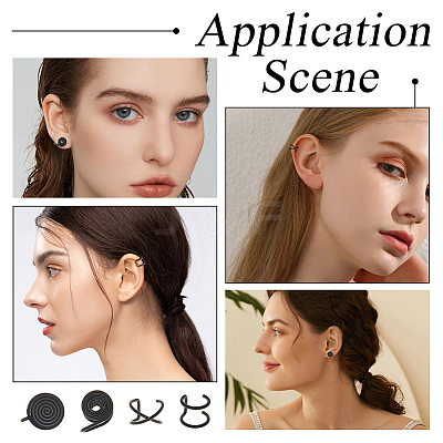8Pcs 4 Styles Stainless Steel Cuff Earrings EJEW-HS0001-10EB-1