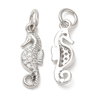 Brass Micro Pave Cubic Zirconia Pendants KK-Q775-04P-1