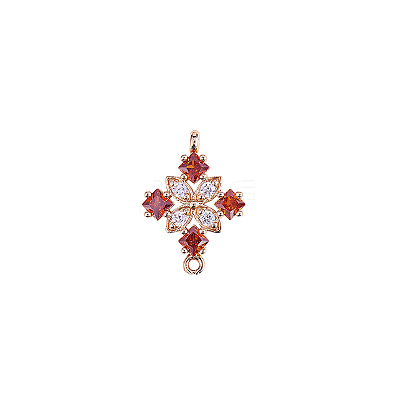 Brass Pave Clear Cubic Zirconia Connector Charms FIND-SZC0017-049-1