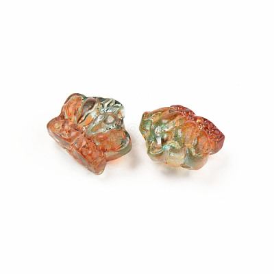 Two Tone Transparent Spray Painted Glass Beads GLAA-Q092-02-C06-1