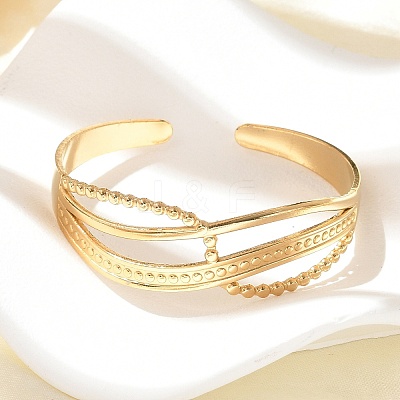 304 Stainless Steel Cuff Bangles for Women BJEW-B120-07G-02-1