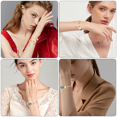 10Pcs 5 Colors Brass European Style Bracelet Making MAK-SC0001-10-1