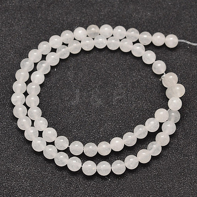 Natural Round White Jade Bead Strands G-P070-01-8mm-1