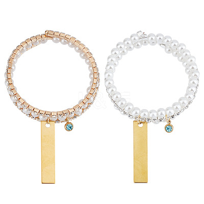 Iron Rhinestone Multi-strand Bracelets BJEW-DR00007-1