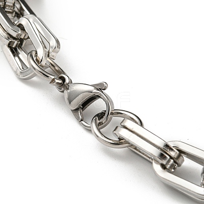 Non-Tarnish 201 Stainless Steel Chunky Rectangle Link Chain Bracelets STAS-Z056-18P-1