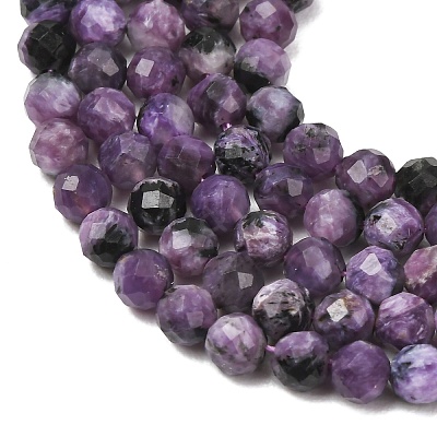 Natural Charoite Beads Strands GG-CBAA8F4-B09-4mm-B-1