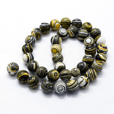 Synthetic Malachite Beads Strands G-I199-32-10mm-B-1