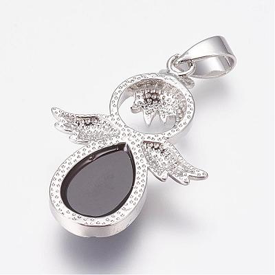 Natural Black Agate(Dyed & Heated) Pendants G-G651-A09-1