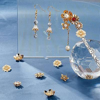 20Pcs 5 Style Brass Bead Caps KK-SC0004-92-1