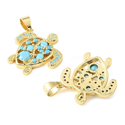Brass Micro Pave Sky Blue Cubic Zirconia Pendants CU-CBA6938-05G-02-1