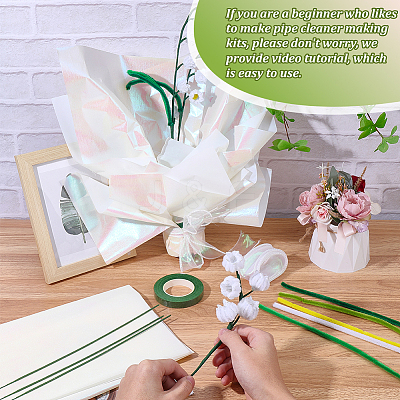 DIY Chenille Stem Tinsel Garland Craft Kits DIY-SC0033-14C-1