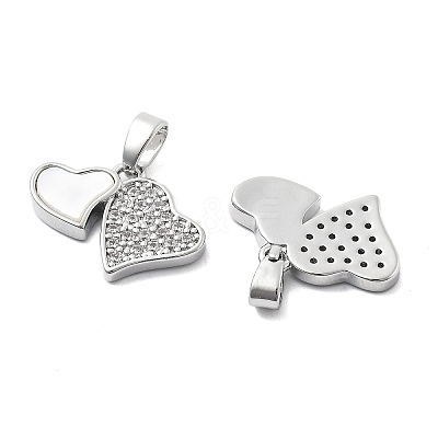 Brass Micro Pave Cubic Zirconia Pendants KK-L222-018P-1