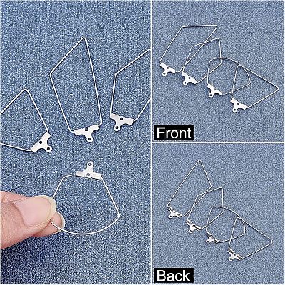 48 Pcs 4 Styles 304 Stainless Steel Pendants STAS-UN0022-08P-1