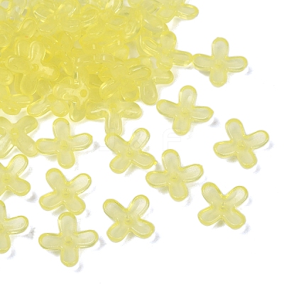 4-Petal Imitation Jelly Acrylic Bead Caps MACR-L008-02-1