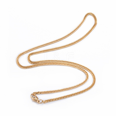 304 Stainless Steel Curb Chain Necklaces NJEW-P147-03G-1
