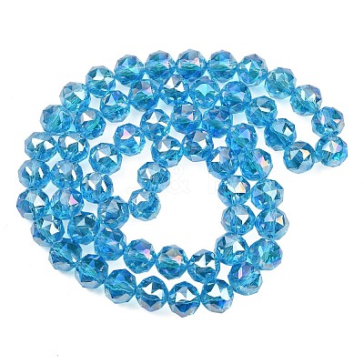 Transparent Electroplate Glass Beads Strands EGLA-N002-34C-B13-1