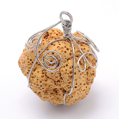 Irregular Synthetic Lava Rock Big Pendants G-L351-03C-1