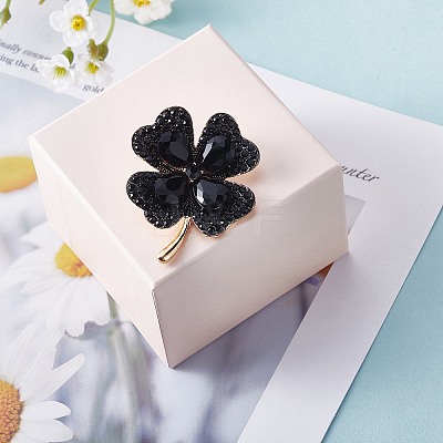 Cubic Zirconia Clover Brooch Pin JBR105F-1