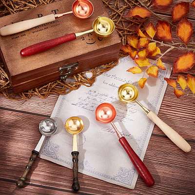 Brass Wax Sticks Melting Spoon AJEW-I043-01RG-01-1