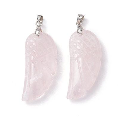 Natural Rose Quartz Pendants G-I314-01P-03-1