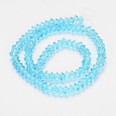 Faceted Bicone Transparent Glass Bead Strands GLAA-J082-A09-1