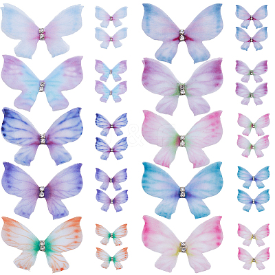 100Pcs 10 Colors Gradient Color Double Layer Fibre Tulle Ornament Accessories FIND-SC0005-79-1