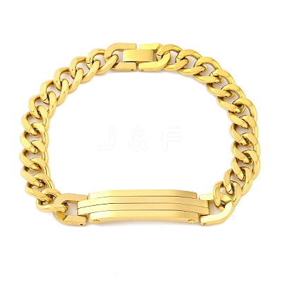 304 Stainless Steel Cuban Link Chain Bracelets for Women Men BJEW-R018-01G-1
