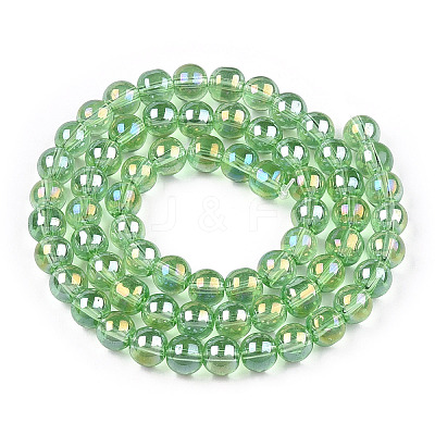 Electroplate Transparent Glass Beads Strands GLAA-T032-T6mm-AB17-1