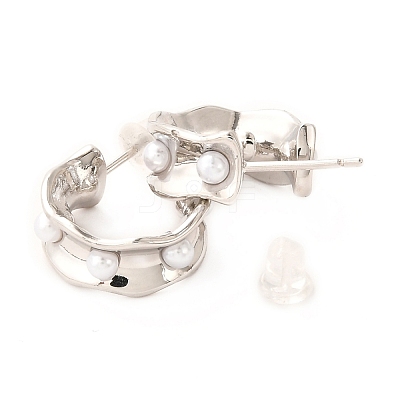 Brass Dangle Stud Earrings EJEW-F273-13P-1