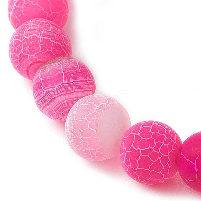 Natural Weathered Agate Beads Stretch Bracelets for Women BJEW-JB11412-01-1