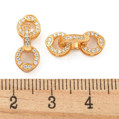 925 Sterling Silver Micro Pave Clear Cubic Zirconia Fold Over Clasps STER-U001-10G-1