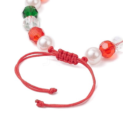 Christmas Glass Bracelets BJEW-JB12438-02-1