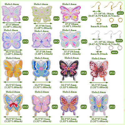 DIY Butterfly Dangle Earring Making Kit DIY-TA0006-34-1