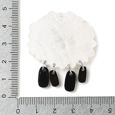 Acrylic Alloy Pendants SACR-S679-03A-1
