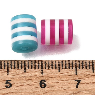 Opaque Stripe Resin Beads RE-CBA0A57-11-1