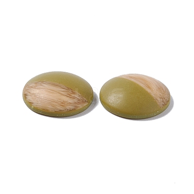 Two Tone Wood Grain Frosted Imitation Leather Style Resin Cabochons RESI-G053-01C-1