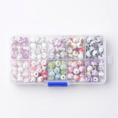 1 Box Ten Color Handmade Printed Porcelain Beads PORC-X0003-01-1