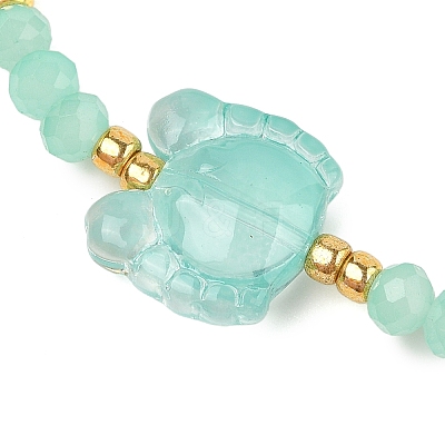 Fish/Turtle/Crab/Starfish Glass Summer Bracelets BJEW-JB10206-1