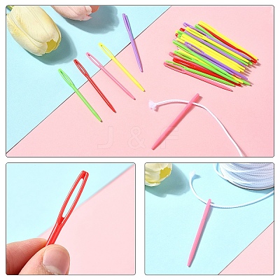 Child Plastic Knit Needles Sewing Knitting Cross Stitch TOOL-YW0001-78A-1