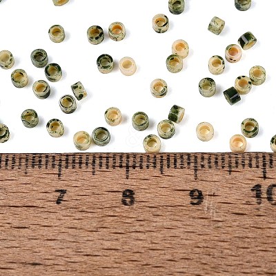 Opaque Picasso Cylinder Glass Beads SEED-Q039-06A-19-1